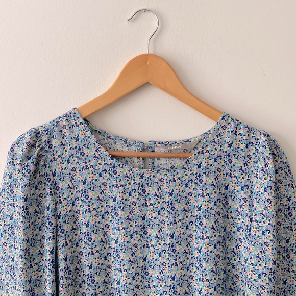 Floral mini flounce dress - Picture 1 of 4